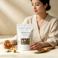 Sachet Doypack Mat avec Impression Numérique Personnalisée et Barrière Anti-Humidité pour Emballage de Thé aux Fleurs, Mélange d'Herbes et Herbes Séchées