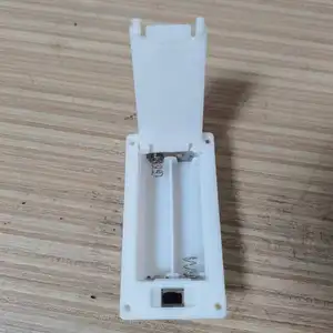 ABS 2aaa White Battery Holder/Case/Box With Cover And Switch