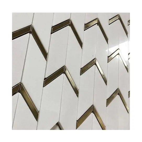 Popular novo projetado superfície lustrosa telha mosaico de luxo para parede decoração branca