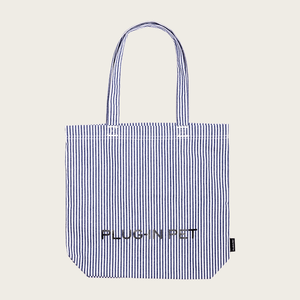 Eco-friendly Striped Canvas Tote Bag Light Water Resistant Pet Walking Daily Shoulder Handbag with Embroidery Logo Tote Bags - Product Image 6