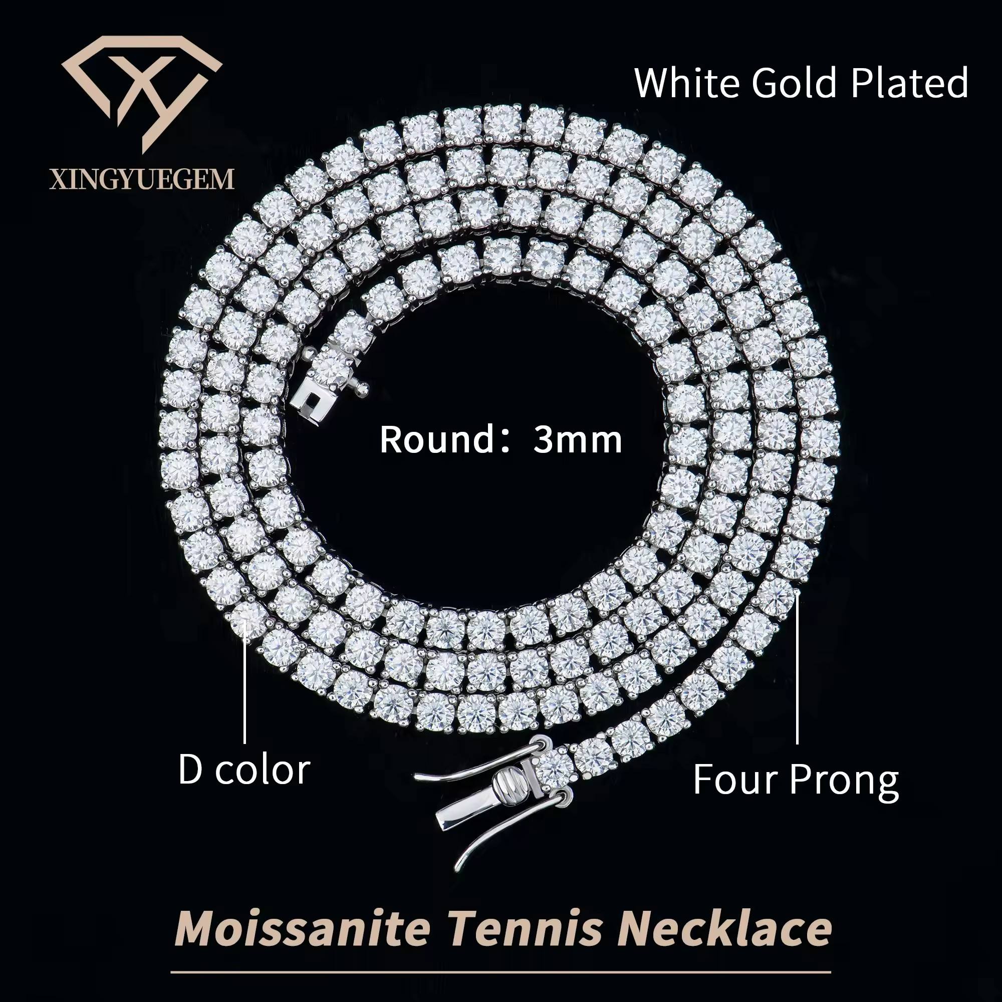 white gold plated 3mm