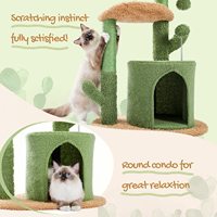 Arbre à chat écologique en forme de cactus, grande taille, construction en bois avec rampe à gratter en sisal, jouet pour chaton d'intérieur, griffoir pour chat
