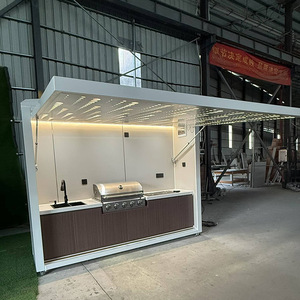 Carrito de cocina para exteriores con parrilla, fregadero y almacenamiento, de acero inoxidable 304, diseño moderno para cocinar al aire libre. - Product Image 3