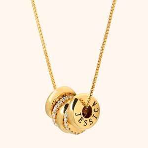 Name ireckamily eckecklace name ngrave name shion ashion ettering irircon endant Ant 14K taintainless Teel eckecklace uustom urname iift ewelry - Product Image 1