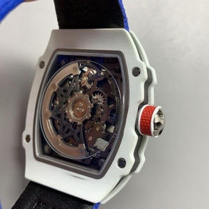 Ultra-thin Luxury <b>Skeleton</b> <b>Automatic</b> Mechanical <b>Watch</b> 67-02 Black and White Carbon Fiber Tonneau Lightweight Men's Sports <b>Watch</b> - Product Image 6