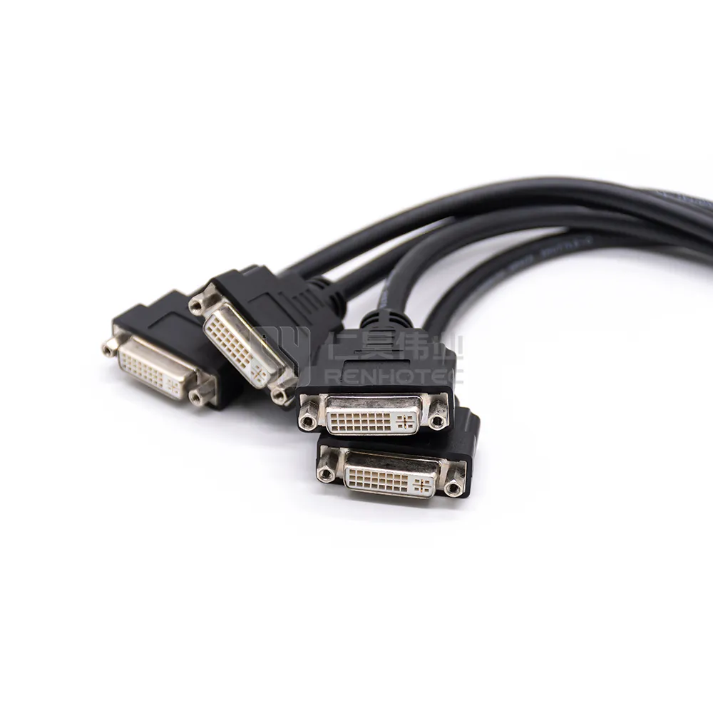 Zwart 50Cm Rechte 24 + 5pin Jack Quad Dvi Mdr Kabel