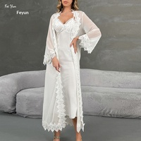 Nuevo Conjunto de Bata de Verano Sexy Estilo Europeo Americano ODM XL, con Espalda Descubierta, Seductor, Transpirable, de Seda Helada, Cuello en V, Manga Larga para Mujer