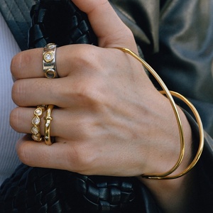 Modernas Pulseras de Acero Inoxidable 18K con Baño de Oro, Resistentes al Deslustre y al Agua, Joyería de Moda para Mujer - Product Image 2