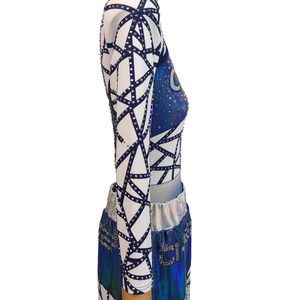 पेशेवर चीयरलीडर यूनिफॉर्म लड़कियों की महिला-शानदार प्रदर्शन पोशाक - Product Image 5