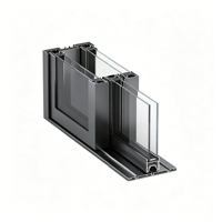 Portes coulissantes résistantes aux intempéries EBON, fabrication sur mesure, double vitrage en verre trempé, cadre en alliage d'aluminium, ouverture horizontale