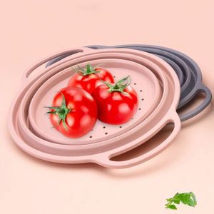 Cesta de drenaje plegable para el hogar y la cocina con asa de silicona y acero para almacenar frutas y alimentos - Product Image 5