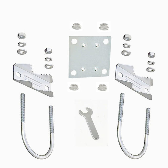 Universal Starlink Satellite Antenna Steel Roof Mount Pole Adapter Clamp Bracket Heavy Duty Rustproof Outdoor Stable Hardware