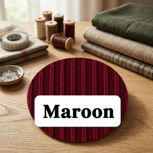 Tissu en maille côtelée de polyester de qualité supérieure, couleur bordeaux, texturé, extensible, pour la fabrication de vêtements. - Product Image 3