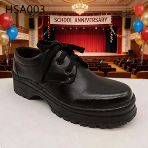 Scarpe Eleganti Nere in Pelle Pieno Fiore con Lacci, Anti-odore, per Studenti, Stile Cerimoniale, per Esibizioni Culturali, Modello HSA003 - Product Image 4