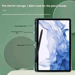 Custodia Protettiva per Tablet <span class=keywords><strong>Samsung</strong></span> <span class=keywords><strong>S9</strong></span> S8 A9 A9+ con Rotazione a 360 Gradi, Supporto Anti-Caduta in Pelle PU e Acrilico - Product Image 2