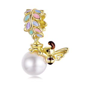 Jiang Yuan Hete Verkoop 925 Sterling Zilveren Charme 14K Vergulde Bedels Zomer Sieraden <span class=keywords><strong>Plumeria</strong></span> Citroen Zonnebloem Bedels - Product Image 3