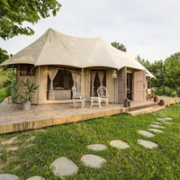 Tente de luxe personnalisée pour hôtel en verre, lodge de glamping, maison-tente écologique pour resort, tente de bain de douche extérieure