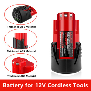 VICTPOWER 12V 3.0Ah Li-ion <b>Battery</b> Replacement for Milwaukee 48-11-2411 48-11-2420 48-11-2401 48-11-2402 Cordless Tool Power - Product Image 2