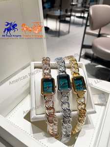 Montres-bracelets automatiques mécaniques à quartz de luxe pour femmes avec élégants cristaux en strass et diamants, montres simples en alliage, idéales comme cadeau - Product Image 4