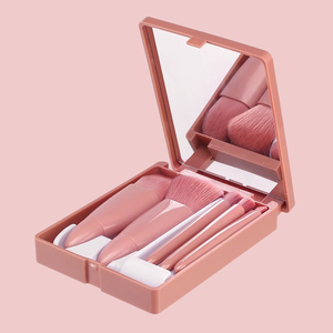 Offre Spéciale – Ensemble <span class=keywords><strong>de</strong></span> 5 <span class=keywords><strong>mini</strong></span>-pinceaux <span class=keywords><strong>de</strong></span> <span class=keywords><strong>maquillage</strong></span> personnalisés avec logo, en poils synthétiques ultra-doux et imperméables, avec miroir, format voyage, pour <span class=keywords><strong>maquillage</strong></span> personnalisé - Product Image 5