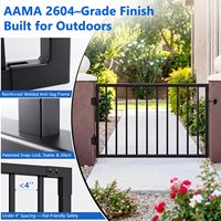Kit de portail de terrasse en aluminium de 1,22 m x 0,91 m pour système de garde-corps de 0,91 m, portail de véranda DIY découpable pour terrasses, patios, jardins