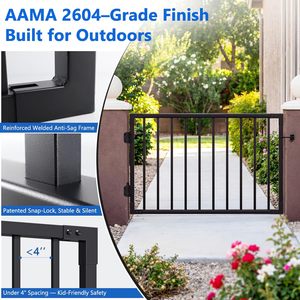 Kit de portail de terrasse en aluminium de 1,22 m x 0,91 m pour système de garde-corps de 0,91 m, portail de véranda DIY découpable pour terrasses, patios, jardins - Product Image 4
