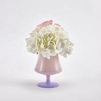 Arrangement floral artificiel réaliste moderne de 240 mm pour la décoration de la maison et du bureau, prêt à l'emploi, rose, hydrangea, calla, avec vase en verre