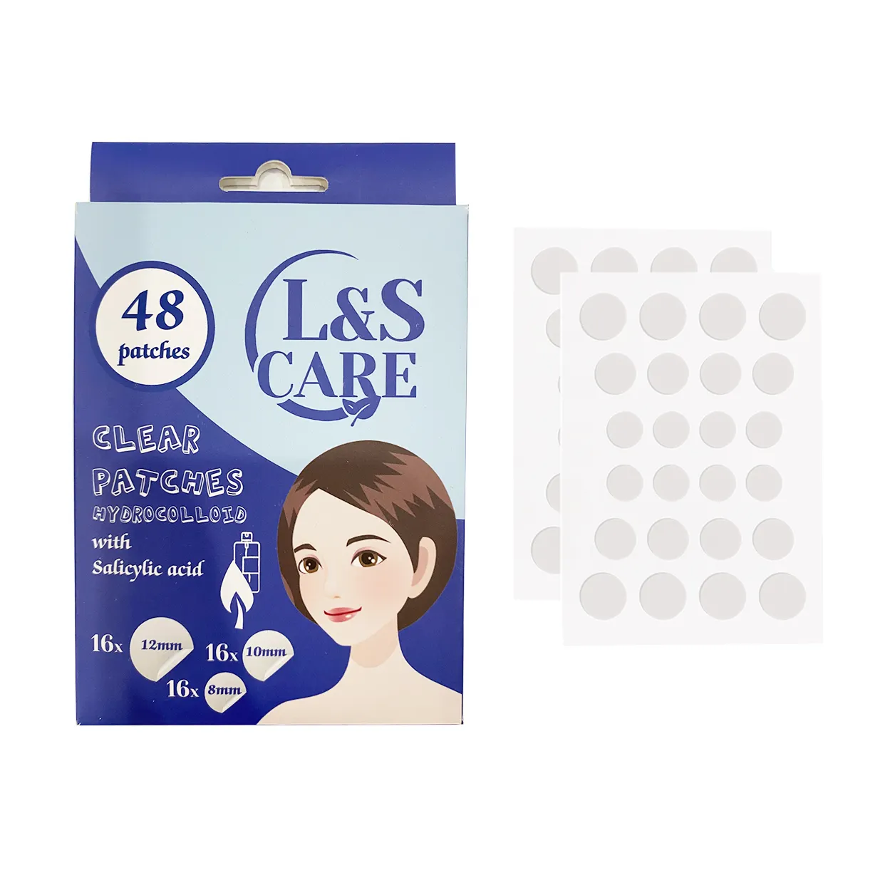 Private label skin care New star and heart shape of Medical Disposable acne patch dressing with foil package