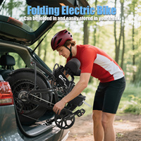 Vélo pliant à moteur arrière sans balais double moteur 500W*2, 7 vitesses, en alliage d'aluminium, batterie lithium 48V 18Ah, pneus mini fat de 20 pouces