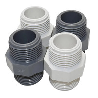 Raccord en PVC 3/4'' à double filetage mâle pour tuyau d'arrosage, adaptateur de réservoir d'aquarium, tube pour système d'eau