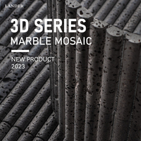 Tuile de mosaïque en marbre 3D Lander Stone série convexe cannelée marbre pour salle de bain cuisine travertin cannelé 3D mosaïque Tuile de marbre