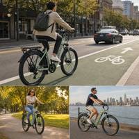Vélo de montagne électrique à assistance au pédalage de couleur verte, 48v, 27,5 pouces, cadre rigide, vélo de descente électrique, 750w, vélo électrique à pneus larges pour terrain montagneux
