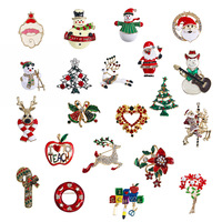 Broche de Noël multi-styles Père Noël et sapin, en alliage vintage, accessoire pour vêtements, chapeaux, chaussures, bijou de corsage, édition limitée pour les fêtes