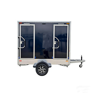 Chariot de nourriture mobile en acier inoxydable à 4 roues, de forme carrée noire, capacité personnalisée, marché nocturne en plein air, chariot de collations, nourriture épicée - Product Image 5