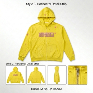 TOOHOO Custom Winter Animal Print Acid <b>Wash</b> 450GSM Heavyweight Boxy Fit Zipper-Up Men's Streetwear Vintage Stone Washed 100% - Product Image 3