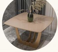 Pied de table ovale en verre, bois et pierre de 71 pouces, finition or rose, en acier inoxydable brossé électrolytique, laiton, pour table à manger