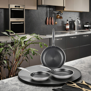 Nhà Máy Trực Tiếp Tri-Ply Thép Không Gỉ Tổ Ong Không Dính Đa Chức Năng Chiên Nướng Đồ Nấu Nướng Nhà Nấu Ăn Gas Cảm Ứng - Product Image 1