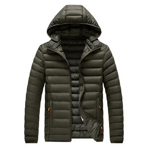 Hoodies Parka Larga Nylon Parkas <span class=keywords><strong>Hiver</strong></span> Coupe-Vent Mince Léger Homme Coton Doudoune - Product Image 5