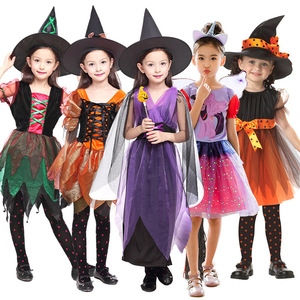 Costume de Sorcière Filles Déguisement Halloween Cosplay Pourim Carnaval Thème Fête de Noël Toddler Kids Princess Dress Prom Gown - Product Image 1