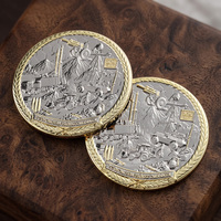 Op maat gemaakte herdenkingsmunt van metaal, tweekleurig verguld en verzilverd, 3D diepe reliëfembossing, zinklegering, voor souvenirs