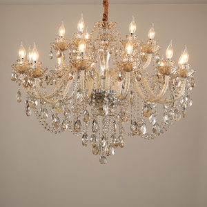 Lustre en cristal doré de luxe avec 12 lumières, base d'ampoule E14, AC 220V, pour salon - Product Image 1