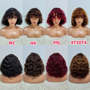 โปรโมชั่น Letsfly วิกผมบราซิลแบบ Bob พร้อมหน้าม้า ราคา 29 ดอลลาร์ ไม่มีเชือกผูก แบบลอนน้ำ 12 นิ้ว ผมแท้แบบดิบ ขายส่ง ผมหยิกธรรมชาติ 200% - Product Image 6