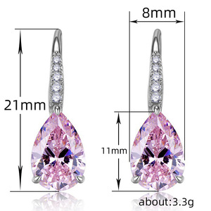 Orecchini a goccia a forma di pera per donna, eleganti gioielli pendenti - Product Image 5