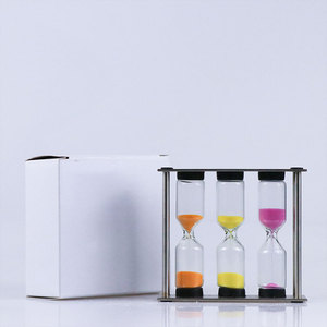 Temporizador de té 3-4-5 minutos, marco de metal Reloj de arena de acero inoxidable Temporizador Reloj de arena de cristal de hora de color Decoración de temporizador de arena pequeña - Product Image 6