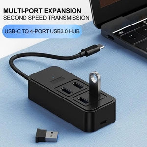 Concentrador USB 3.0 SYONG de 4 Puertos, Tipo-C Macho, 5 GB/S, Conexión y Sin Retraso <span class=keywords><strong>para</strong></span> Ratón, Teclado, <span class=keywords><strong>Mac</strong></span>, Xbox, PlayStation, Carcasa de Plástico - Product Image 2