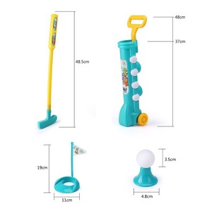 Ensemble de clubs de golf pour enfants, pour les tout-petits et les enfants de 2 à 7 ans, 3 clubs, 4 balles, en plastique, unisexe, <span class=keywords><strong>jouet</strong></span> de sport d'intérieur et d'extérieur, certifié EN71, avec filet - Product Image 3