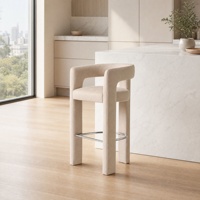Modern Bar Taburesi Kavisli Açık Arka Tezgah Yüksekliği Sandalye Minimalist Kadife Bar Sandalyesi Mutfak Ev Bar Restoran Mobilyaları için