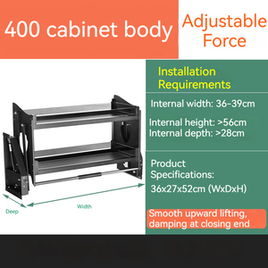 Cesta para Especias Extraíble de Aluminio para Gabinete de Cocina, Montada en la Pared, con Diseño Moderno y Mecanismo de Elevación que Ahorra Espacio - Product Image 4