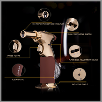 JOBON – grand pistolet de vente en gros, cigarette, fumée personnalisée, logo personnalisé, gaz butane, jet de flamme, torche de cuisine, briquet pour bougie, cigare