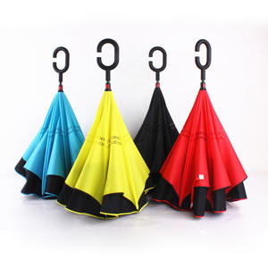 Vente en gros <span class=keywords><strong>parapluie</strong></span> coupe-vent double couche <span class=keywords><strong>inversé</strong></span> à l'envers <span class=keywords><strong>parapluie</strong></span> droit de type C pour voiture <span class=keywords><strong>parapluie</strong></span> <span class=keywords><strong>inversé</strong></span> couleur unie logo imprimé - Product Image 2